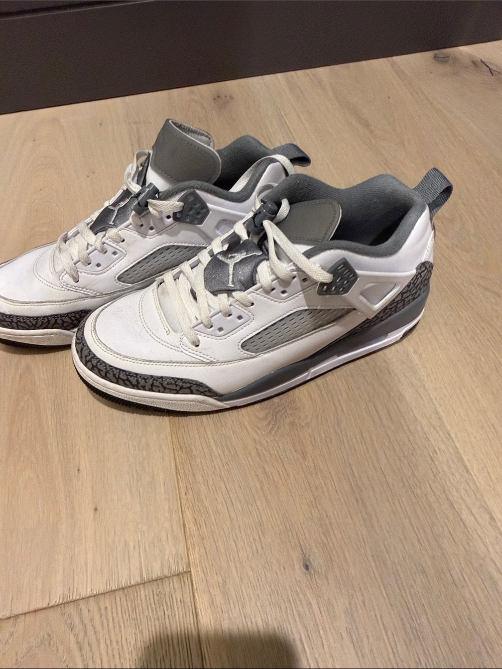 Men's White and Gray Jordan sneakers size 10